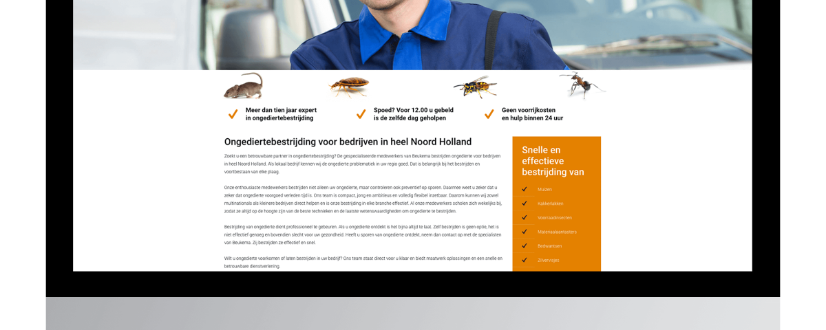 Een website laten maken door Beukema ongediertebestrijding