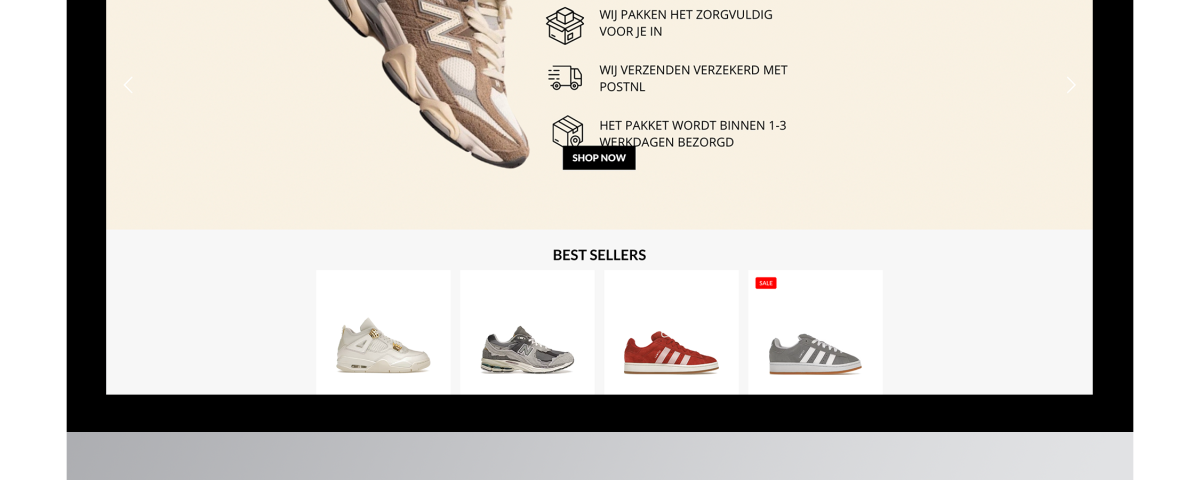 Webshop van Sneakrsjoe gemaakt door Chucks