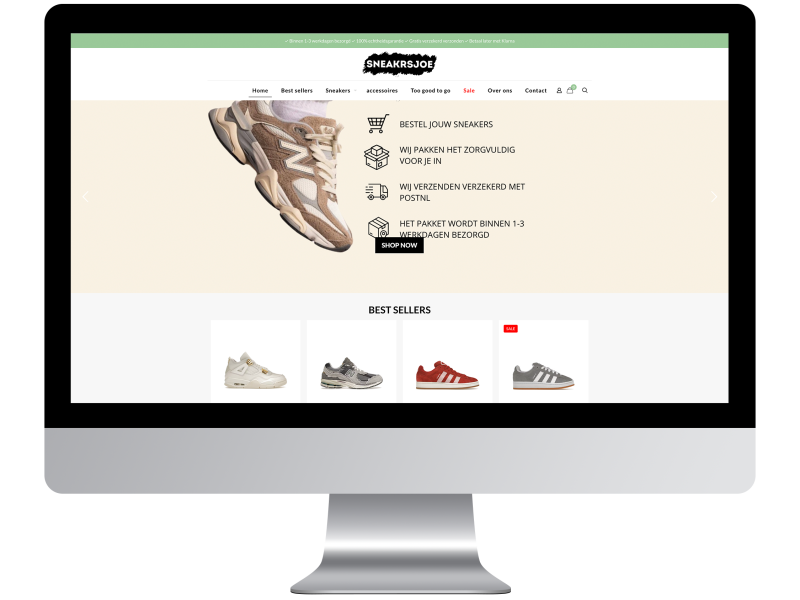 Webshop van Sneakrsjoe gemaakt door Chucks