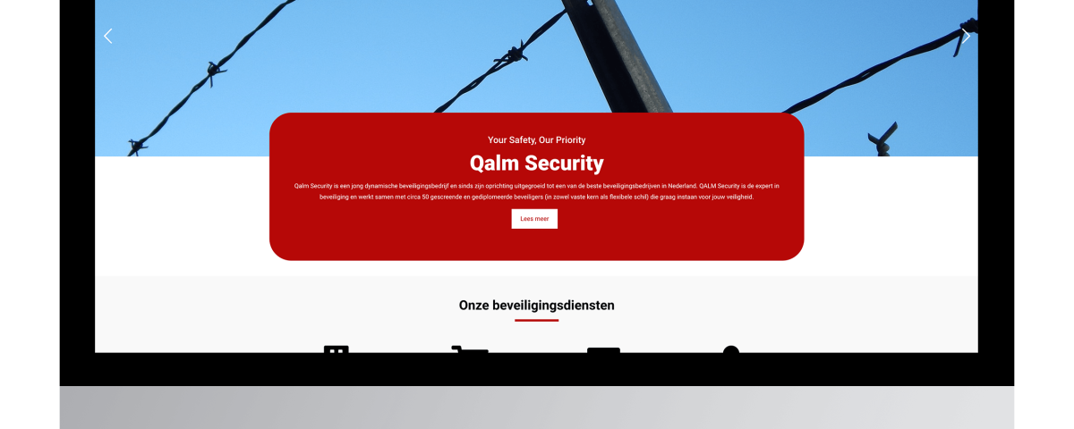 Website van Qalm Security gemaakt door Chucks