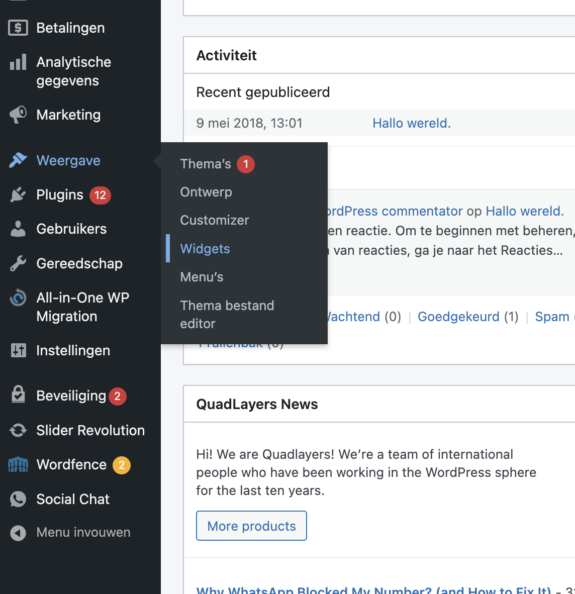 contact gegevens aanpassen op de website